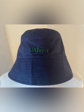 Wilson Navy Embroidered Bucket Hat Reversible Plaid